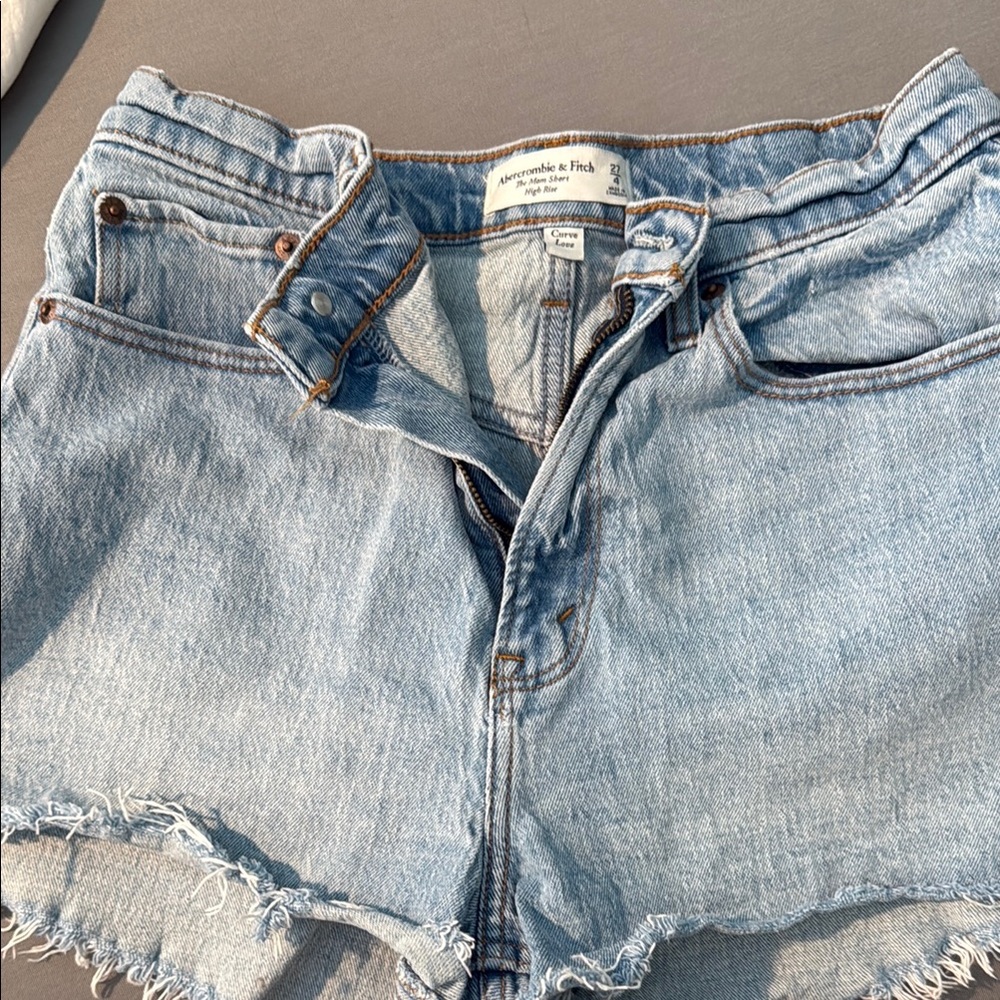Abercrombie & Fitch Blue Jean Shorts Distressed Cut-Offs